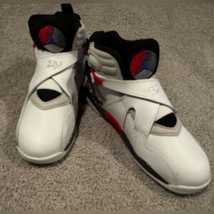 Jordan Kids White and Red Sneakers